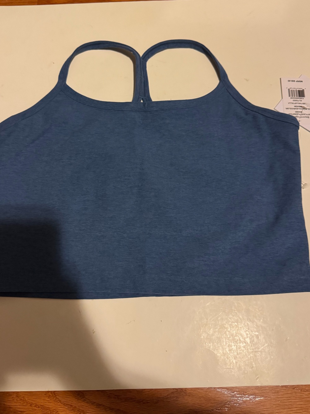 Beyond Yoga Spacedye Slim Racerback Cropped Tank Blue Size XL NWT